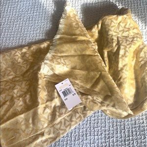 NWT Michael Kors gold logo pashmina shawl scarf